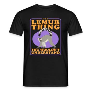 Lémurien à queue annelée lémurien lémurien ringtail cadeau - T-shirt homme - noir - Devant - AI Model Male 178 light (178cm)