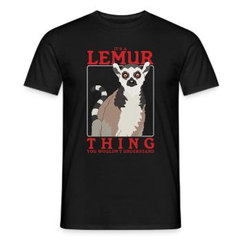 Lémurien Ringtail lémuriens Ringtail Ring-tailed Lémurien Lemure cadeau - T-shirt homme - noir - Devant - AI Model Male 178 light (178cm)