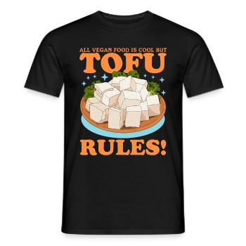 Tofu Bean Curd Bean Cheese Cadeau végétalien - T-shirt homme - noir - Devant - AI Model Male 178 light (178cm)