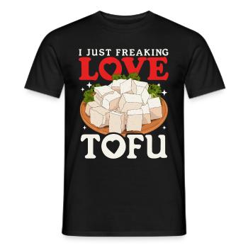 Tofu Vegan Bean Curd Bean Cheese Gift - T-shirt homme - noir - Devant - AI Model Male 178 light (178cm)