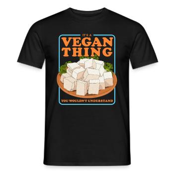Tofu Bean Curd Bean Cheese Vegan Gift - Men's T-Shirt - black - Front - AI Model Male 178 light (178cm)