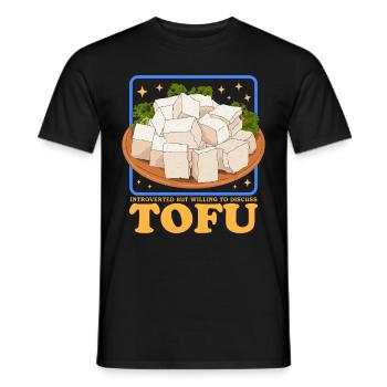 Tofu Bean Curd Bean Cheese Vegan Gift - Men's T-Shirt - black - Front - AI Model Male 178 light (178cm)