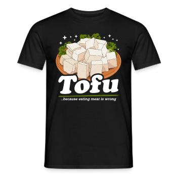 Fromage de tofu Fromage de haricot végétalien Cadeau de caillé de haricot - T-shirt homme - noir - Devant - AI Model Male 178 light (178cm)