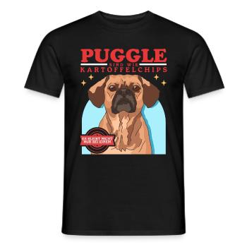 Puggles Are Like Dog Owners Gift - Men's T-Shirt - black - Front - AI Model Male 178 light (178cm)