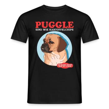 Puggle Are Like Dog Owner Gift - Men's T-Shirt - black - Front - AI Model Male 178 light (178cm)