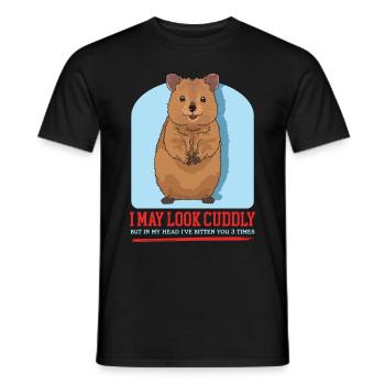 Quokka Kangaroos Cadeau de kangourou à queue courte - T-shirt homme - noir - Devant - AI Model Male 178 light (178cm)