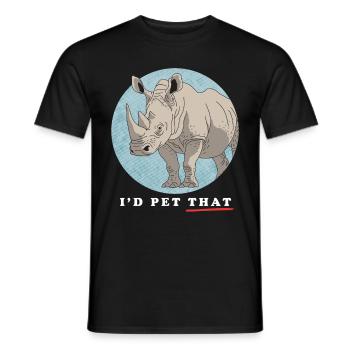 Nashorn Nashörner Rhinozeros Geschenk - Männer T-Shirt - Schwarz - Vorne - AI Model Male 178 light (178cm)