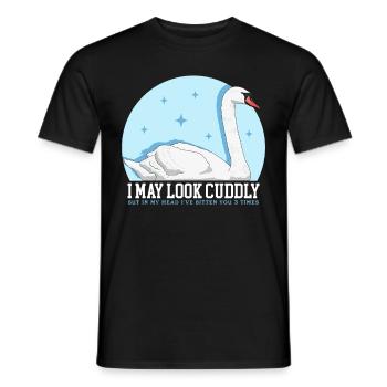 Swan Lover Swans Gift - Men's T-Shirt - black - Front - AI Model Male 178 light (178cm)
