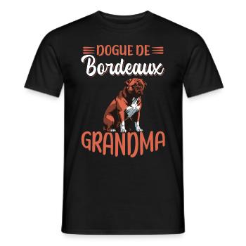 Dogue de Bordeaux Grand-mère Dogue Dogue Chien Cadeau - T-shirt homme - noir - Devant - AI Model Male 178 light (178cm)