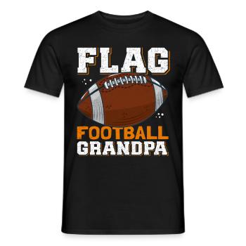 Flag Football Grandpa Player Footballer Gift - Men's T-Shirt - black - Front - AI Model Male 178 light (178cm)