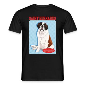 Bernhardiner Hunde St. Bernhardshund Geschenk - Männer T-Shirt - Schwarz - Vorne - AI Model Male 178 light (178cm)