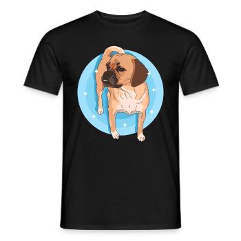 Puggle Hund Hundebesitzer Hundehalter Geschenk - Männer T-Shirt - Schwarz - Vorne - AI Model Male 178 light (178cm)