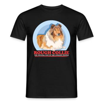 Collie Hunde Langhaarcollie Collies Geschenk - Männer T-Shirt - Schwarz - Vorne - AI Model Male 178 light (178cm)