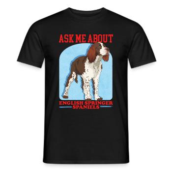 English Springer Spaniel Dog Owner Gift - Men's T-Shirt - black - Front - AI Model Male 178 light (178cm)