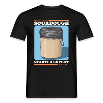 Sourdough Starter Expert Gift - Men's T-Shirt - black - Front - AI Model Male 178 light (178cm)