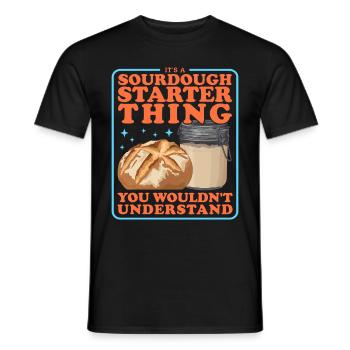 Sourdough Starter Baking Sourdough Bread Gift - Men's T-Shirt - black - Front - AI Model Male 178 light (178cm)