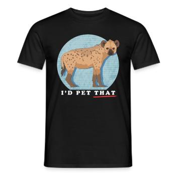 Hyena Hyena Spotted Hyena Gift - Men's T-Shirt - black - Front - AI Model Male 178 light (178cm)