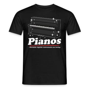 Pianistes avec piano | Cadeau Piano Pianiste - T-shirt homme - noir - Devant - AI Model Male 178 light (178cm)