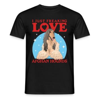 Lévrier afghan chien propriétaire de chien cadeau - T-shirt homme - noir - Devant - AI Model Male 178 light (178cm)
