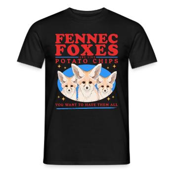 Fennec Renards du désert Renards Cadeaux - T-shirt homme - noir - Devant - AI Model Male 178 light (178cm)