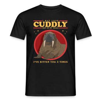 Walross Walroß Walrus Walrosse Geschenk - Männer T-Shirt - Schwarz - Vorne - AI Model Male 178 light (178cm)