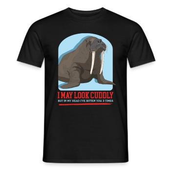 Walross Walrus Walroß Walrosse Geschenk - Männer T-Shirt - Schwarz - Vorne - AI Model Male 178 light (178cm)