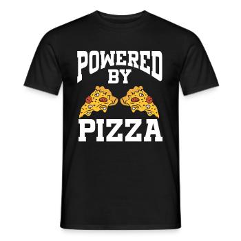 Powered By Pizza - Men's T-Shirt - black - Front - AI Model Male 178 light (178cm)