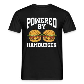 Powered By Hamburger - Men's T-Shirt - black - Front - AI Model Male 178 light (178cm)