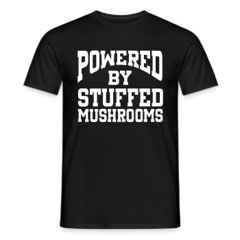 Powered By Stuffed Mushrooms - Männer T-Shirt - Schwarz - Vorne - AI Model Male 178 light (178cm)