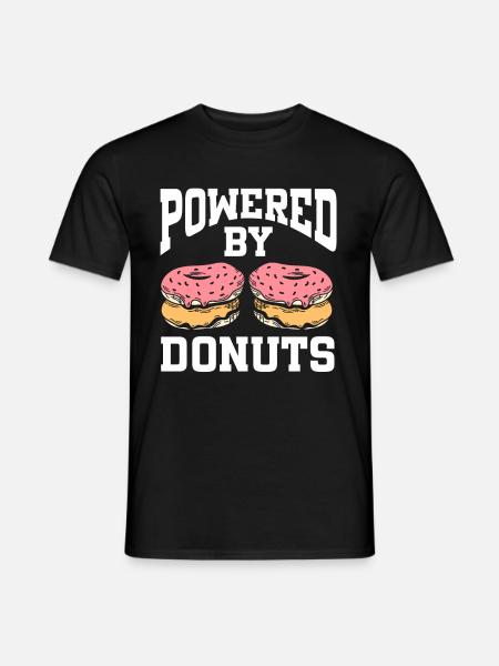 Powered By Donuts - Men's T-Shirt - black