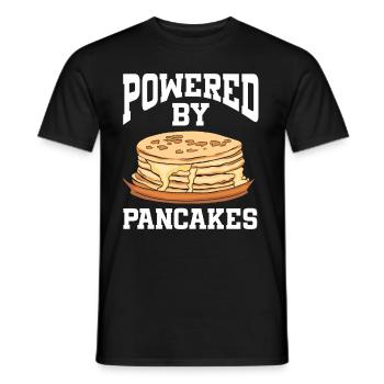 Powered By Pancakes - Men's T-Shirt - black - Front - AI Model Male 178 light (178cm)