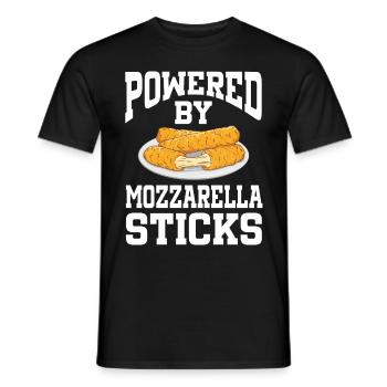 Powered By Mozzarella Sticks - Men's T-Shirt - black - Front - AI Model Male 178 light (178cm)