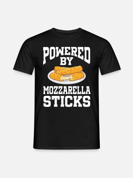 Powered By Mozzarella Sticks - Men's T-Shirt - black