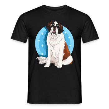 Bernhardiner Hund St. Bernhardshund Geschenk - Männer T-Shirt - Schwarz - Vorne - AI Model Male 178 light (178cm)