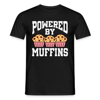 Powered By Muffins - Men's T-Shirt - black - Front - AI Model Male 178 light (178cm)