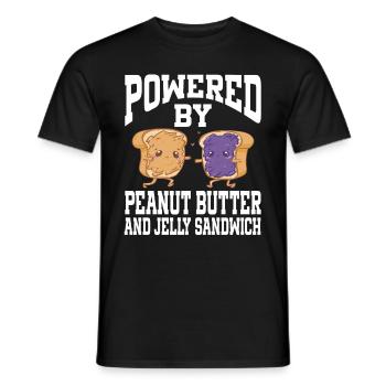 Alimenté par le beurre de cacahuète et le sandwich à la gelée - T-shirt homme - noir - Devant - AI Model Male 178 light (178cm)