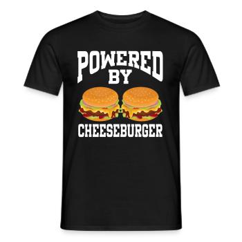 Powered By Cheeseburger - Men's T-Shirt - black - Front - AI Model Male 178 light (178cm)