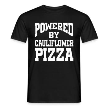 Propulsé par la pizza au chou-fleur - T-shirt homme - noir - Devant - AI Model Male 178 light (178cm)