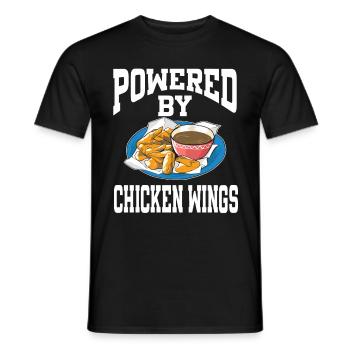 Powered By Chicken Wings - Männer T-Shirt - Schwarz - Vorne - AI Model Male 178 light (178cm)