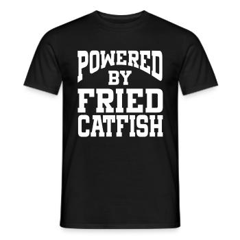 Propulsé par du poisson-chat frit - T-shirt homme - noir - Devant - AI Model Male 178 light (178cm)