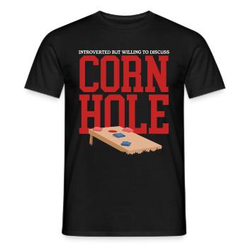 Joueur de cornhole | Cadeau de sac de haricots à trou aveugle - T-shirt homme - noir - Devant - AI Model Male 178 light (178cm)
