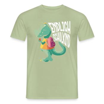 School 1. Grade - Männer T-Shirt - Sage - Vorne - AI Model Male 178 light (178cm)