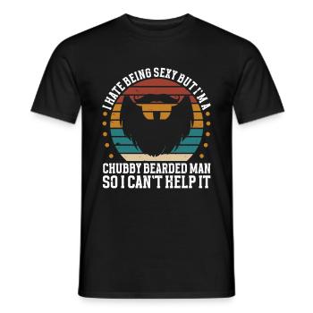 Citation à barbe Hommes barbus - T-shirt homme - noir - Devant - AI Model Male 178 light (178cm)