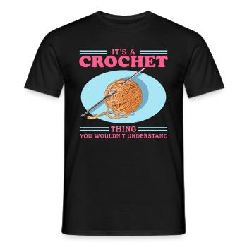 Crochet Crochet Crochet Crochet Fil Cadeau - T-shirt homme - noir - Devant - AI Model Male 178 light (178cm)