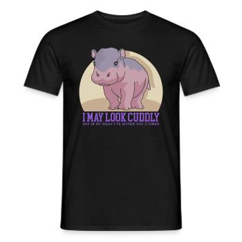 Hippopotame Bébé hippopotame Cadeau hippopotame - T-shirt homme - noir - Devant - AI Model Male 178 light (178cm)