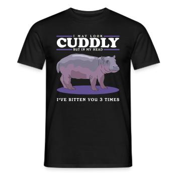 Hippopotame Bébé hippopotame Cadeau hippopotame - T-shirt homme - noir - Devant - AI Model Male 178 light (178cm)