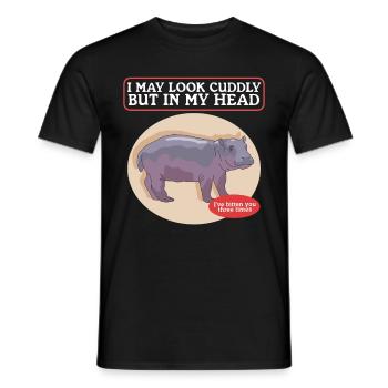 Hippopotame Bébé hippopotame Hippopotames Hippopotames cadeau - T-shirt homme - noir - Devant - AI Model Male 178 light (178cm)