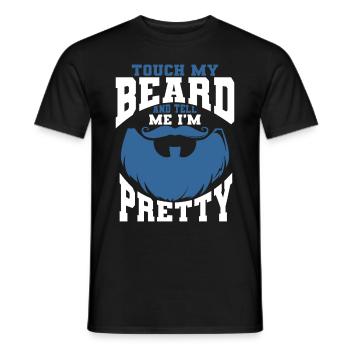 Citation de barbe, Touche ma barbe et dis-moi que je suis jolie - T-shirt homme - noir - Devant - AI Model Male 178 light (178cm)