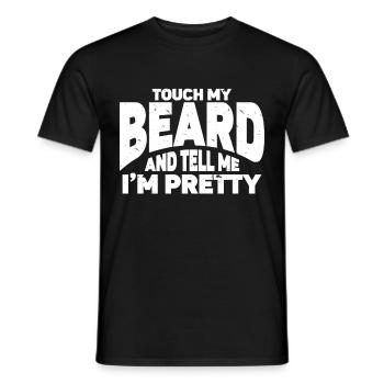 Citation de barbe, Touche ma barbe et dis-moi que je suis jolie - T-shirt homme - noir - Devant - AI Model Male 178 light (178cm)