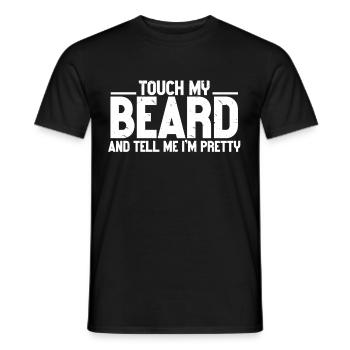 Citation de barbe, Touche ma barbe et dis-moi que je suis jolie - T-shirt homme - noir - Devant - AI Model Male 178 light (178cm)